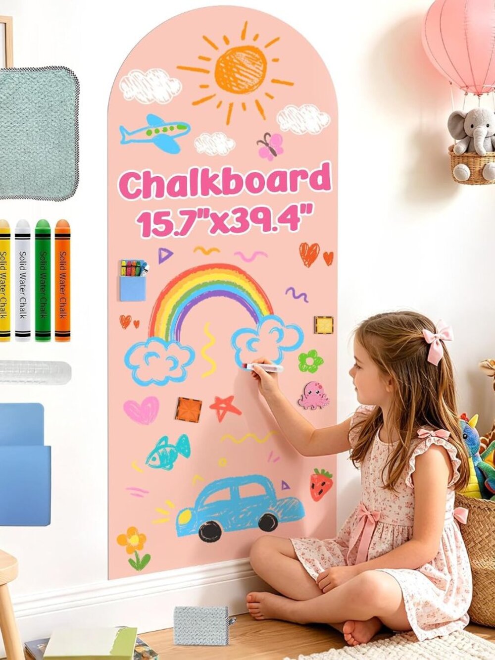 Arch Magnetic Wall Decal for Kids Magnet Chalkboard for Playroom 15.7"x39"